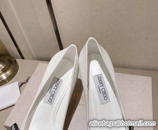 Low Cost Jimmy Choo Romy Pumps 8.5cm in Nappa Leather with Bow White 407106