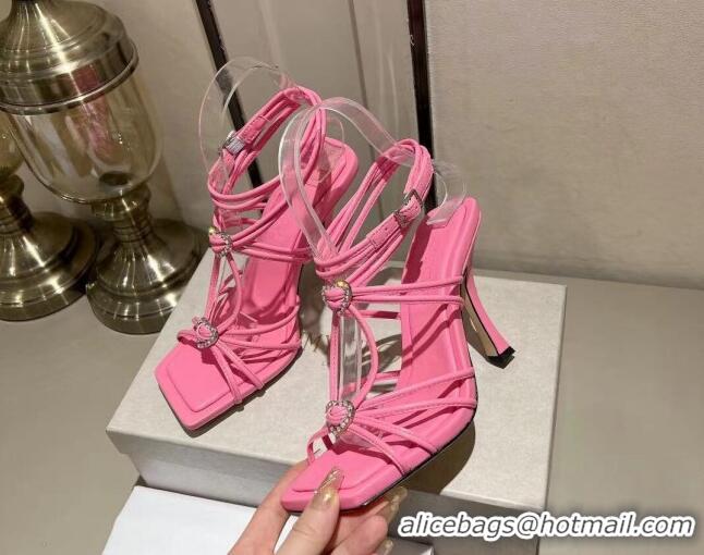 Unique Style Jimmy Choo Indiya Sandals 10cm in Nappa Leather Candy Pink 704050