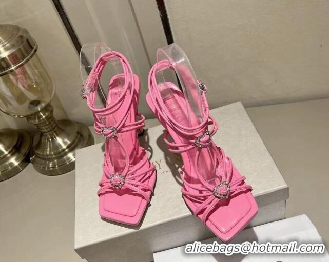 Unique Style Jimmy Choo Indiya Sandals 10cm in Nappa Leather Candy Pink 704050