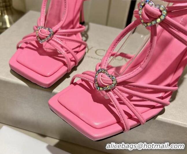 Unique Style Jimmy Choo Indiya Sandals 10cm in Nappa Leather Candy Pink 704050