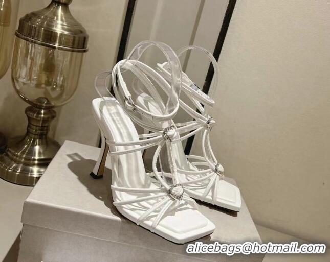 Shop Duplicate Jimmy Choo Indiya Sandals 10cm in Nappa Leather Latte White 704051