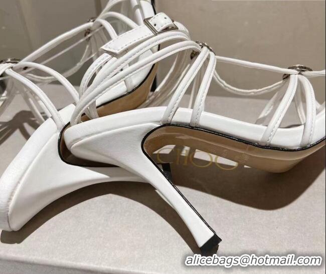 Shop Duplicate Jimmy Choo Indiya Sandals 10cm in Nappa Leather Latte White 704051