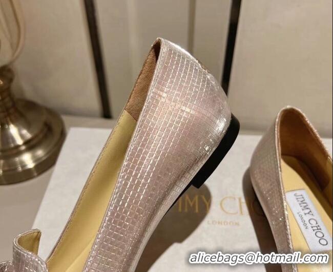 Purchase Jimmy Choo Gala Ballet Flat in Diamond-Glitter Fabric with Bow Gold 718034