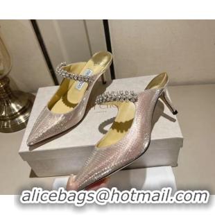 Low Cost Jimmy Choo Bing Heel Mules in Diamond-Glitter Fabric Gold 718036