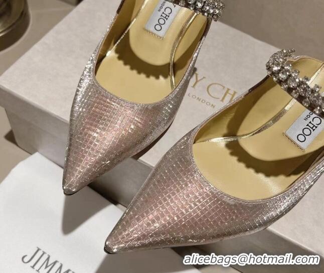 Low Cost Jimmy Choo Bing Heel Mules in Diamond-Glitter Fabric Gold 718036