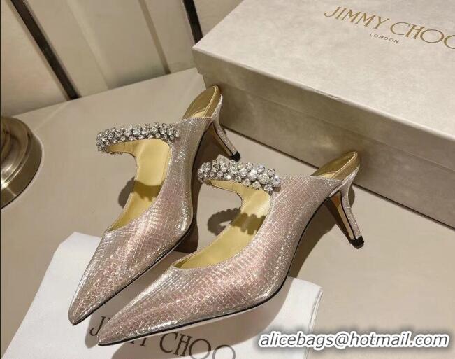 Low Cost Jimmy Choo Bing Heel Mules in Diamond-Glitter Fabric Gold 718036