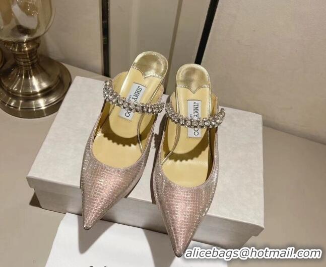 Low Cost Jimmy Choo Bing Heel Mules in Diamond-Glitter Fabric Gold 718036