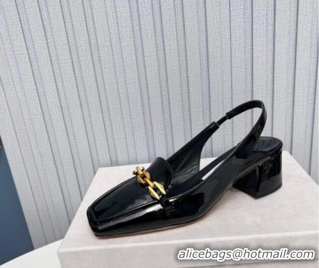 Sophisticated Jimmy Choo Diamond Tilda Slingback Pumps 4.5cm in Patent Leather Black 915046