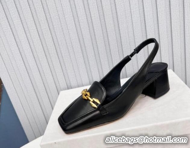 Hot Style Jimmy Choo Diamond Tilda Slingback Pumps 4.5cm in Lambskin Black 915048