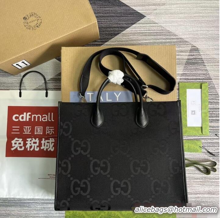 Well Crafted Gucci Tote bag with jumbo GG 678839 Black