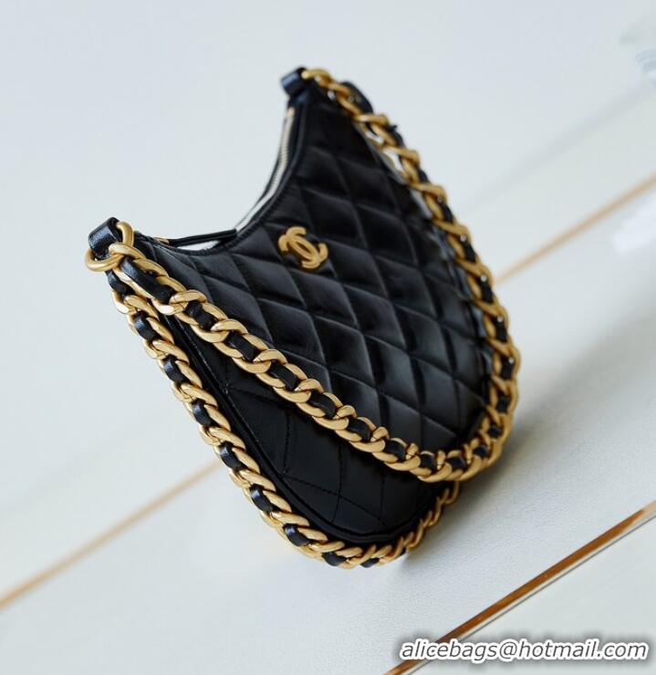 Luxury Discount Chanel HOBO HANDBAG AS4378 Black