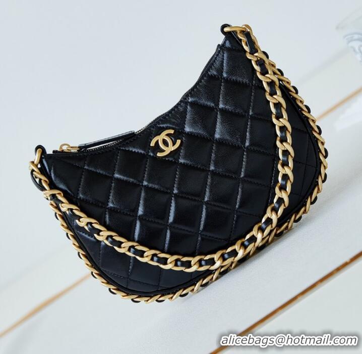 Luxury Discount Chanel HOBO HANDBAG AS4378 Black