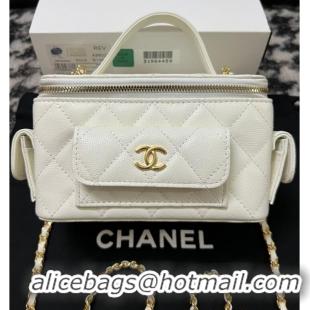 Luxury Cheap Chanel CLUTCH WITH CHAIN AP3017 white