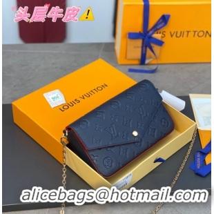 Shop Grade Louis Vuitton Monogram Empreinte Multi Pochette Felicie M81359 dark blue