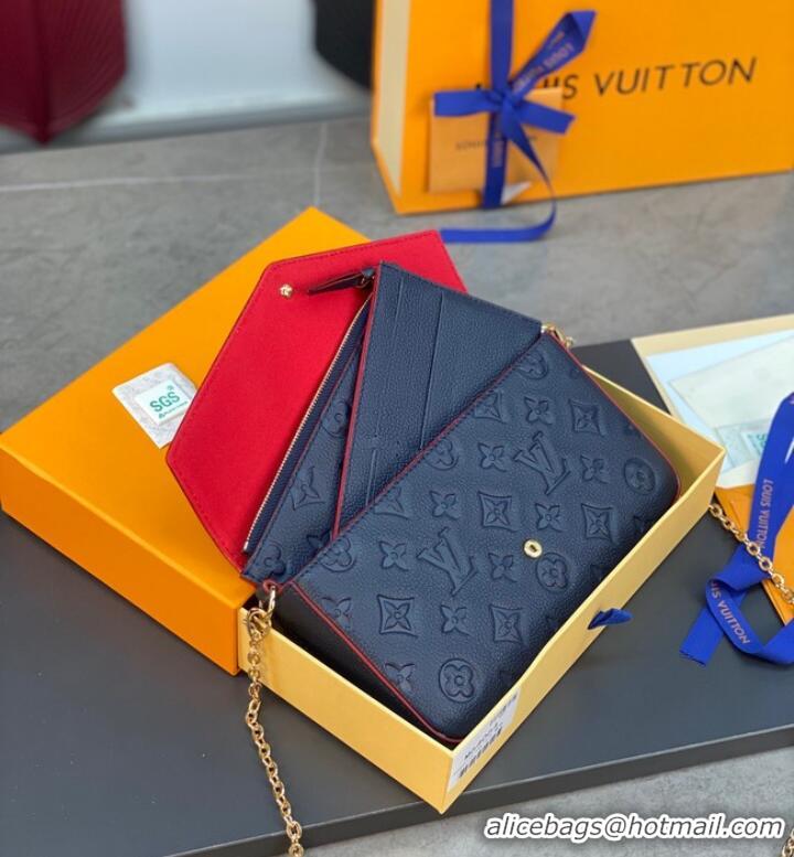 Shop Grade Louis Vuitton Monogram Empreinte Multi Pochette Felicie M81359 dark blue