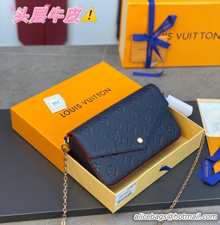 Shop Grade Louis Vuitton Monogram Empreinte Multi Pochette Felicie M81359 dark blue