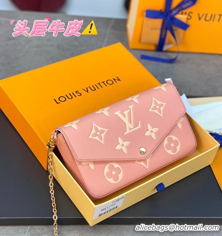 Inexpensive Louis Vuitton Monogram Empreinte Multi Pochette Felicie M81359 pink