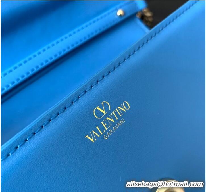 Low Cost VALENTINO GARAVANI MINI LOCO Calf leather Shoulder Bag 1W2B0K Sapphire blue