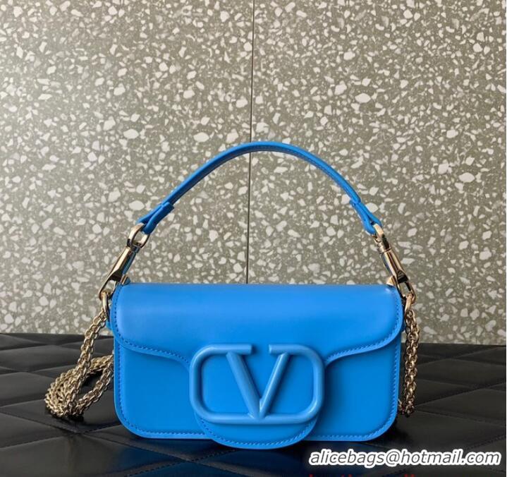 Low Cost VALENTINO GARAVANI MINI LOCO Calf leather Shoulder Bag 1W2B0K Sapphire blue