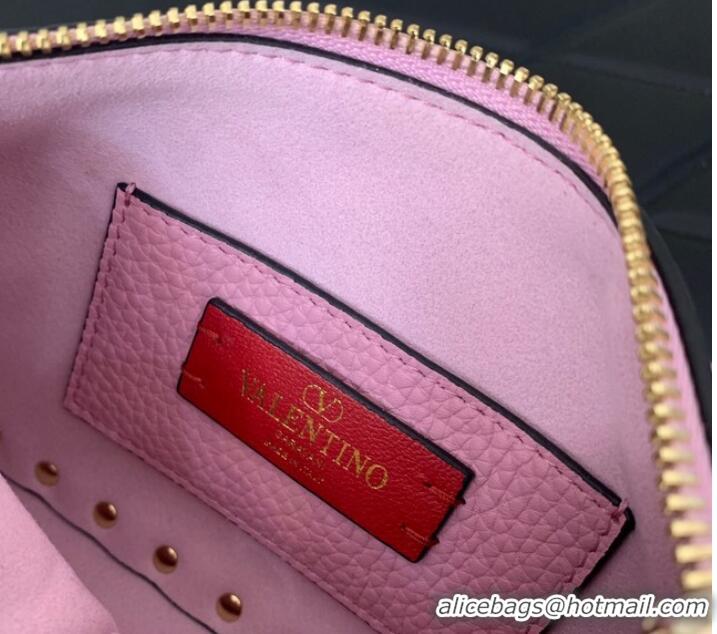 Promotional Grade VALENTINO Rockstud small grain calfskin messenger bag YS097 pink