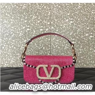 Top Quality VALENTINO V-logo MINI LOCO bag beads 5032B Pink