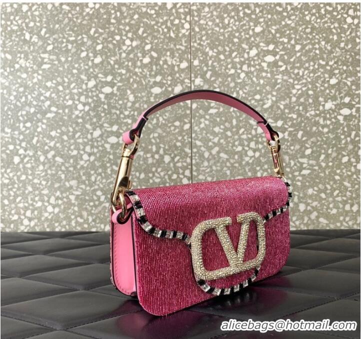 Top Quality VALENTINO V-logo MINI LOCO bag beads 5032B Pink