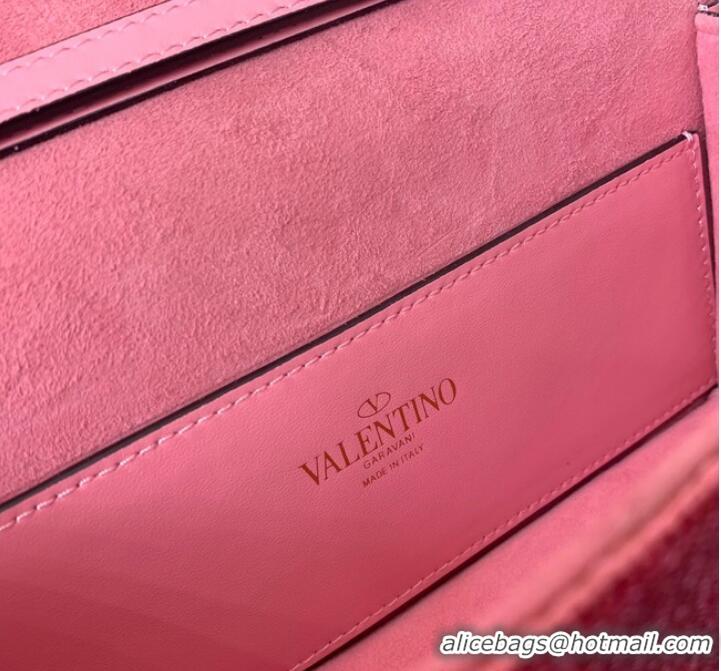 Top Quality VALENTINO V-logo MINI LOCO bag beads 5032B Pink