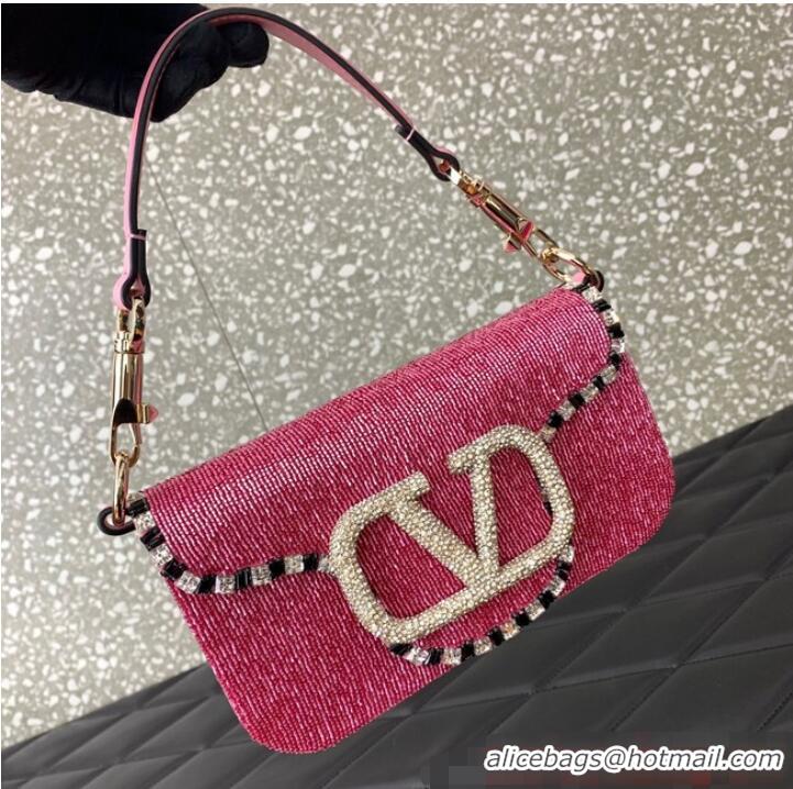 Top Quality VALENTINO V-logo MINI LOCO bag beads 5032B Pink