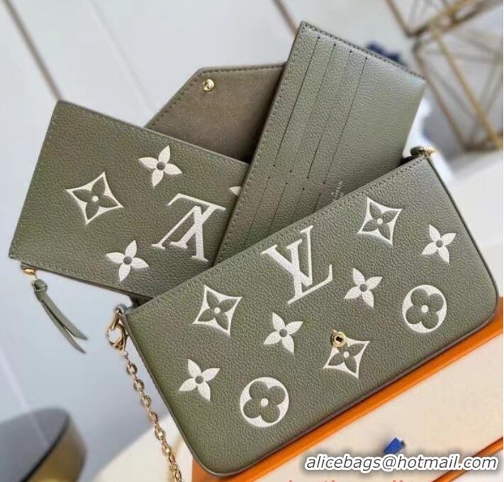 Super Quality Louis Vuitton Monogram Empreinte Felicie Pochette M82480 Green