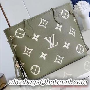 Super Quality Louis Vuitton Monogram Empreinte Neverfull MM M46649 Light Khaki