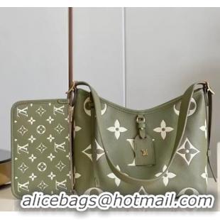 Famous Brand Louis Vuitton Monogram Empreinte CarryAll PM M46672 Light Khaki