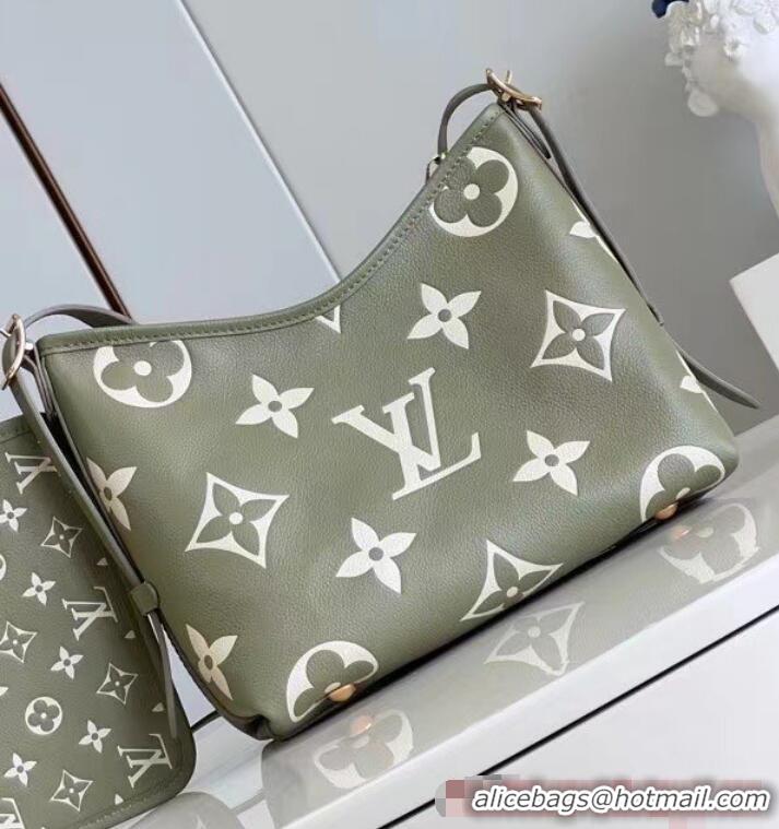 Famous Brand Louis Vuitton Monogram Empreinte CarryAll PM M46672 Light Khaki