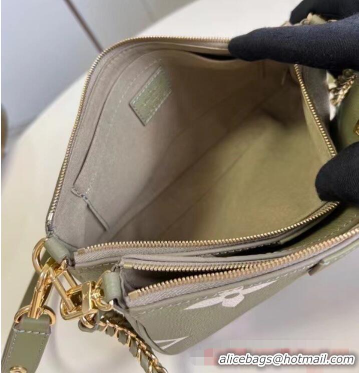 New Fashion Louis Vuitton Monogram Empreinte Multi Pochette Accessoires M22670 Light Khaki