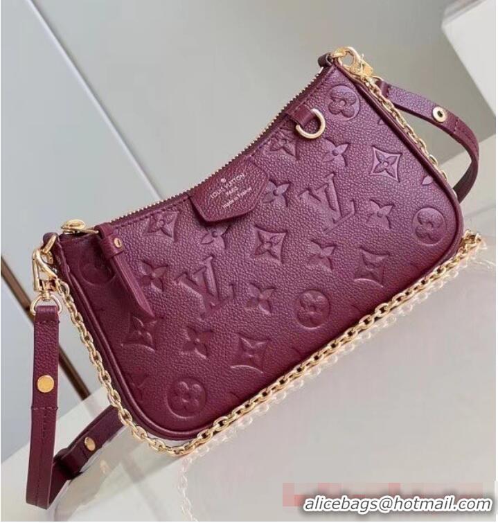 Famous Brand Louis Vuitton Monogram Empreinte Easy Pouch M82446 Wine Red