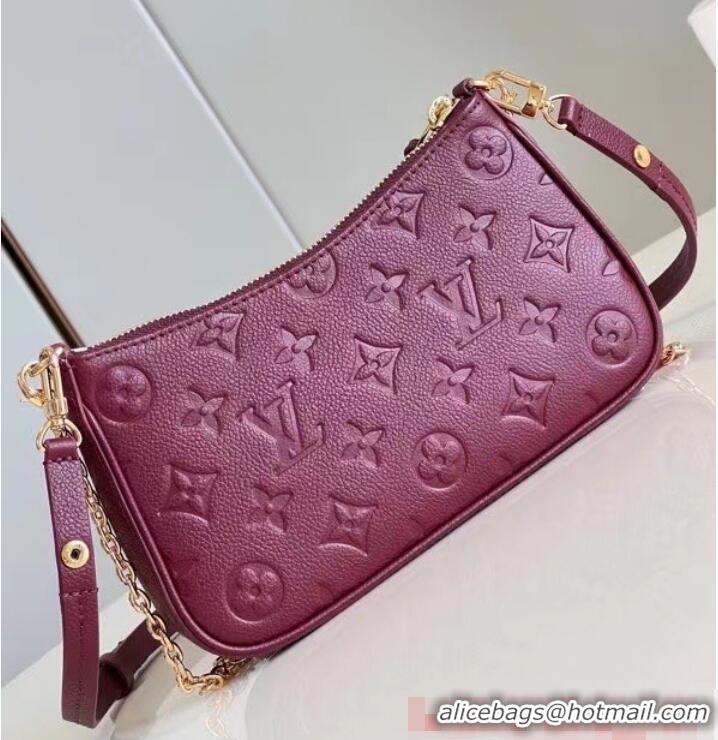 Famous Brand Louis Vuitton Monogram Empreinte Easy Pouch M82446 Wine Red