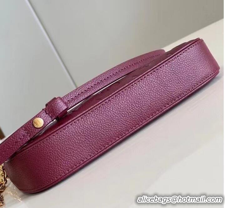 Famous Brand Louis Vuitton Monogram Empreinte Easy Pouch M82446 Wine Red