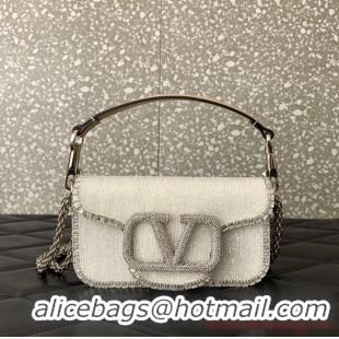 Promotional VALENTINO V-logo MINI LOCO bag beads 5032C White