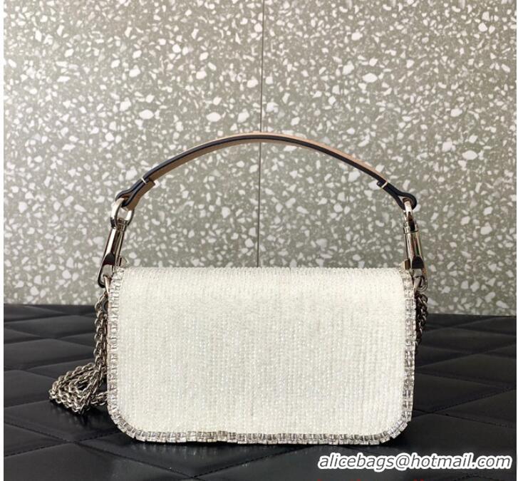 Promotional VALENTINO V-logo MINI LOCO bag beads 5032C White