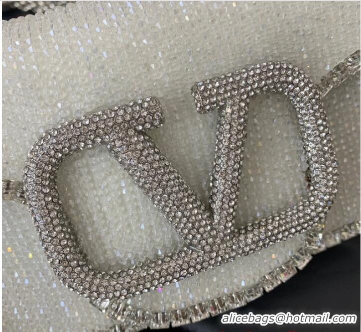 Promotional VALENTINO V-logo MINI LOCO bag beads 5032C White