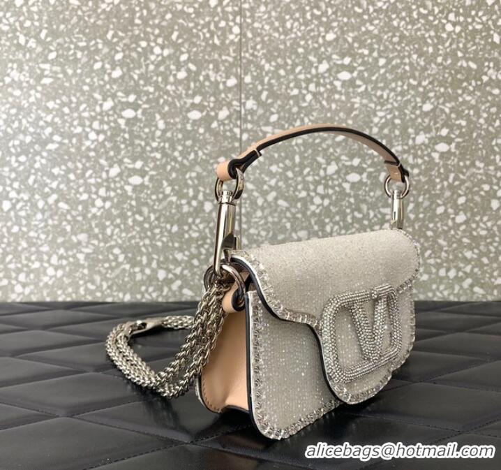 Promotional VALENTINO V-logo MINI LOCO bag beads 5032C White