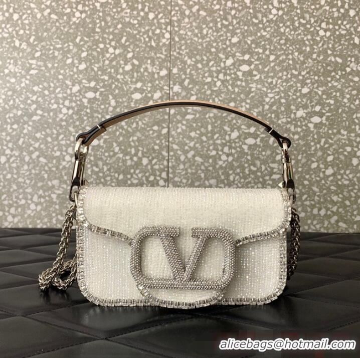 Promotional VALENTINO V-logo MINI LOCO bag beads 5032C White