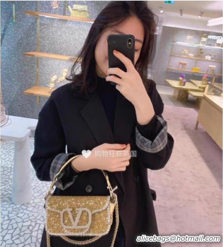 Super Quality VALENTINO V-logo MINI LOCO bag 5032C gold