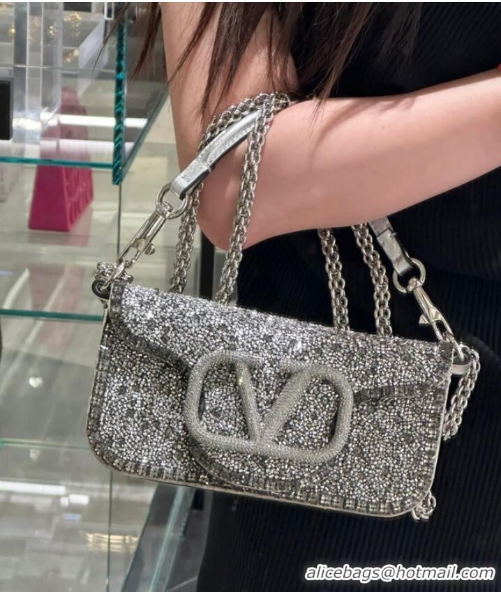 Big Discount VALENTINO V-logo MINI LOCO bag 5032C Silver