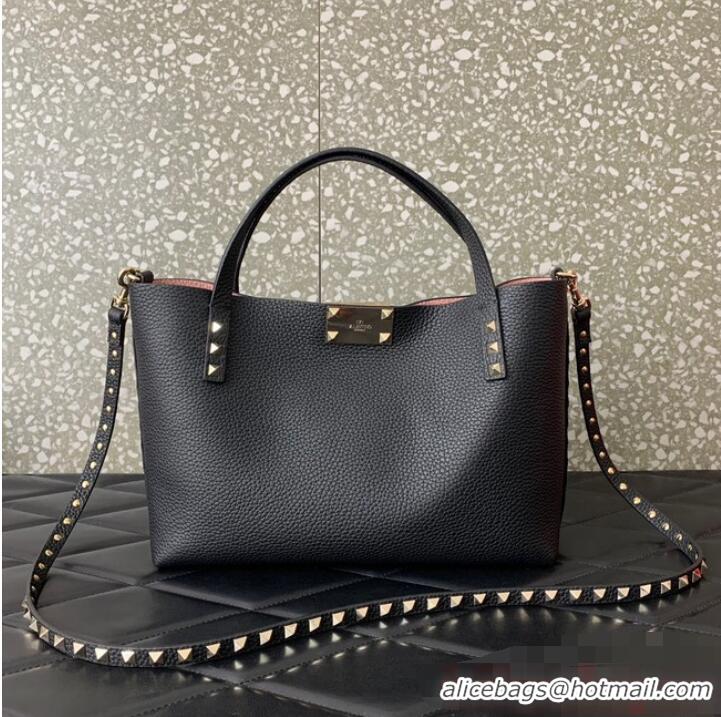 Top Quality Promotional VALENTINO grain calfskin leather bag 0044 black