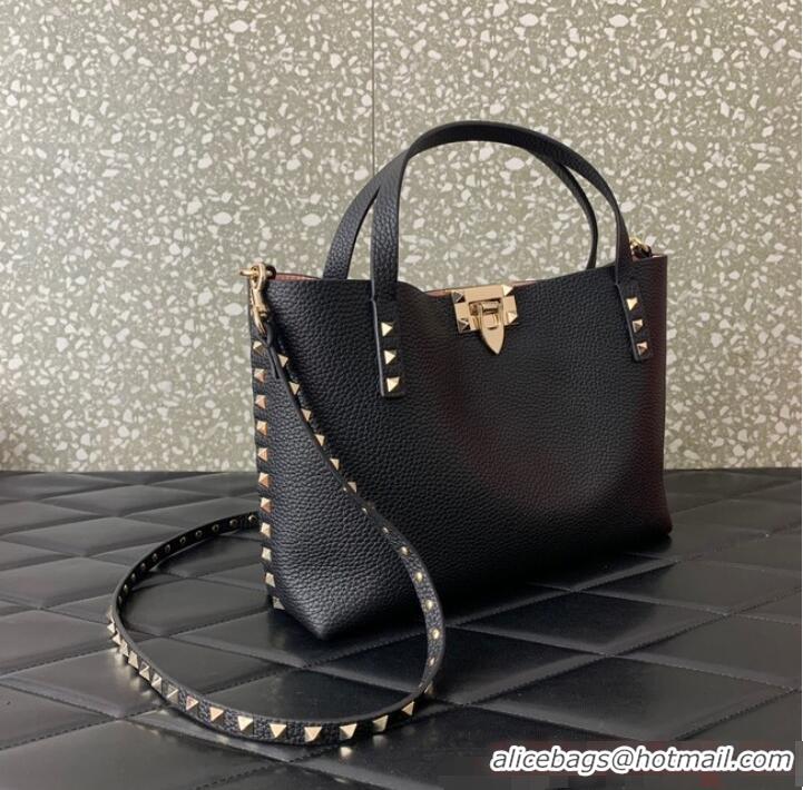 Top Quality Promotional VALENTINO grain calfskin leather bag 0044 black