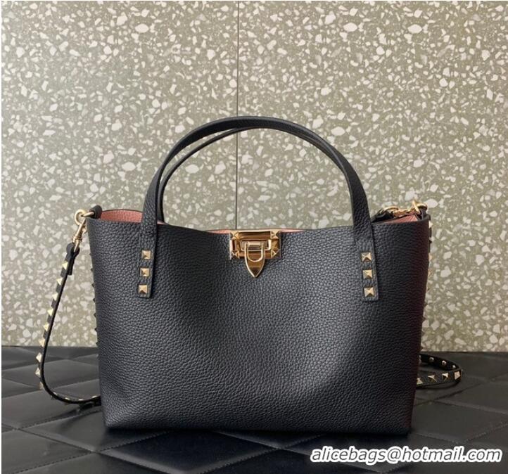 Top Quality Promotional VALENTINO grain calfskin leather bag 0044 black