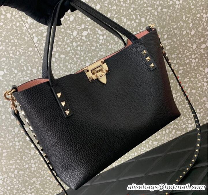 Top Quality Promotional VALENTINO grain calfskin leather bag 0044 black