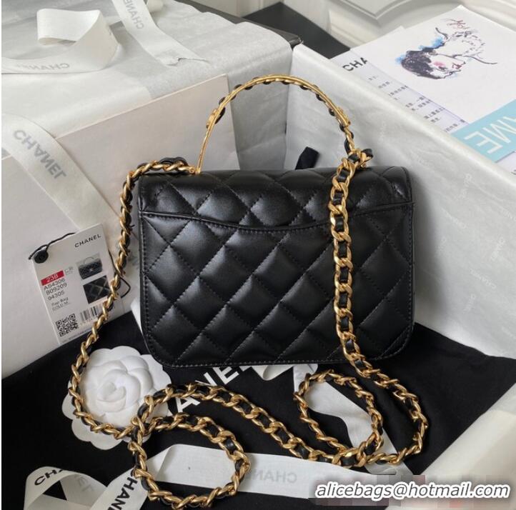 Unique Discount Chanel SMALL FLAP BAG WITH TOP HANDLE AS4306 Black