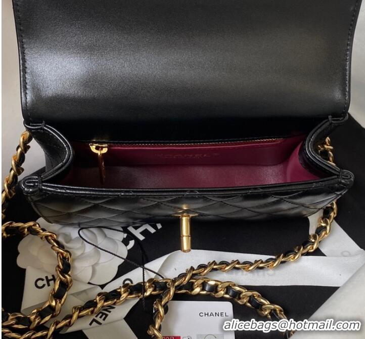 Unique Discount Chanel SMALL FLAP BAG WITH TOP HANDLE AS4306 Black