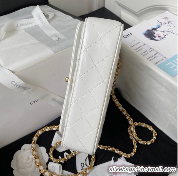 Reasonable Price Chanel SMALL FLAP BAG WITH TOP HANDLE AS4307 white